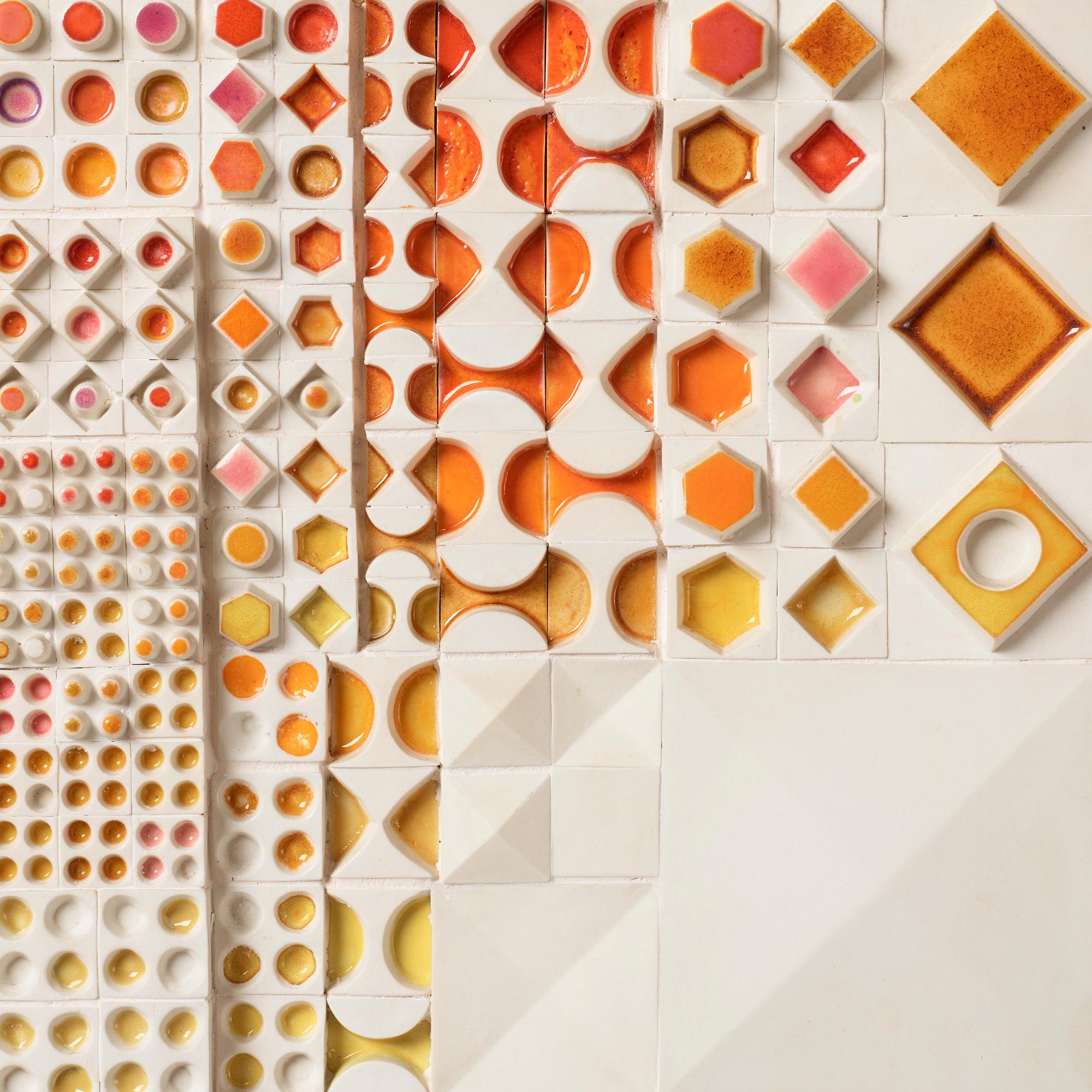 Rut Bryk, a stoneware wall relief, Arabia, Finland 1970's.