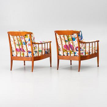 Kerstin Hörlin-Holmquist, a pair of 'Skrindan' easy chairs, OPE, second part of th 20th century.