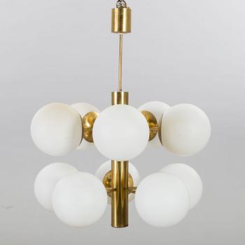 A norwegian brass chandelier, late 20th century.