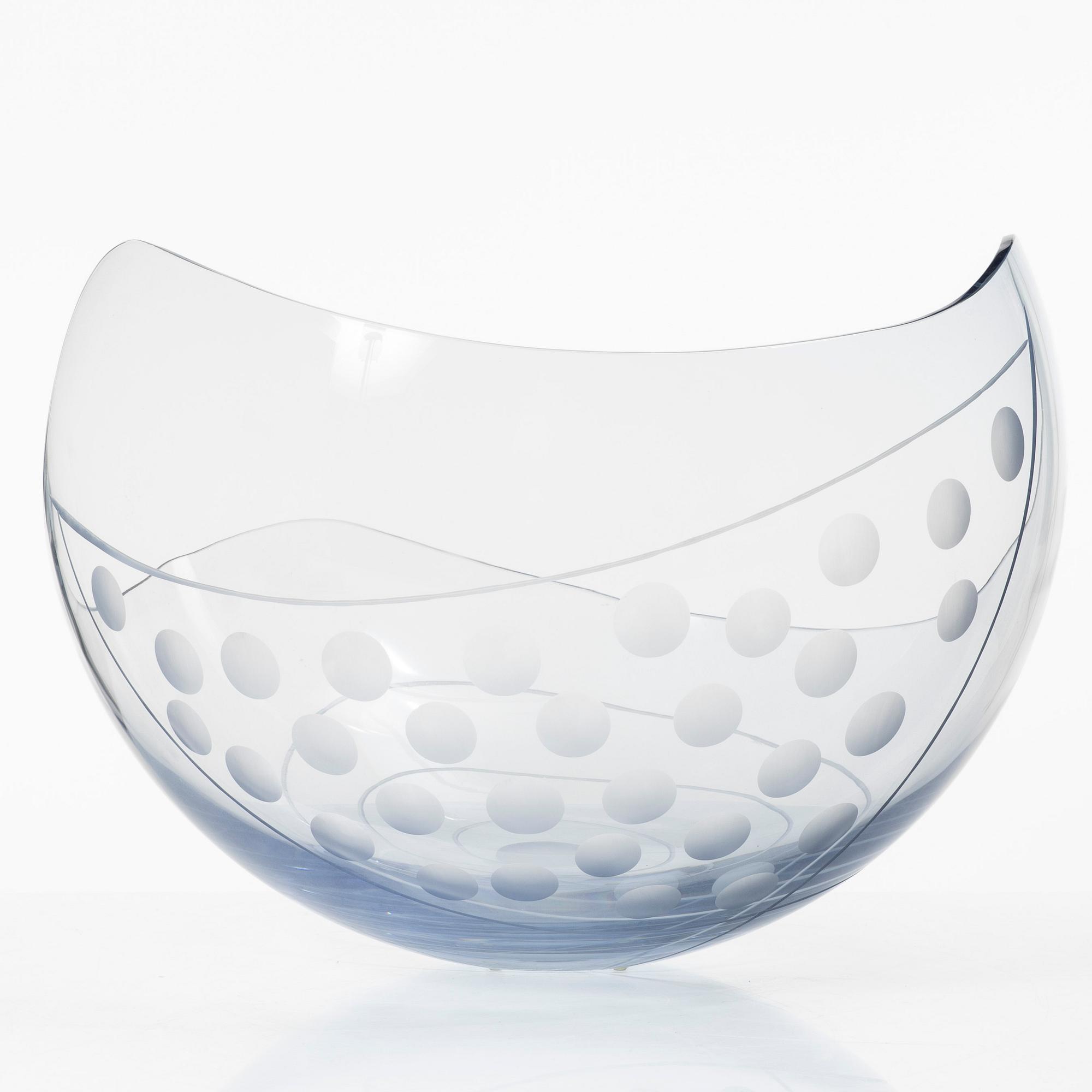 Helén Krantz, skål, glas, unik, Orrefors 2001.