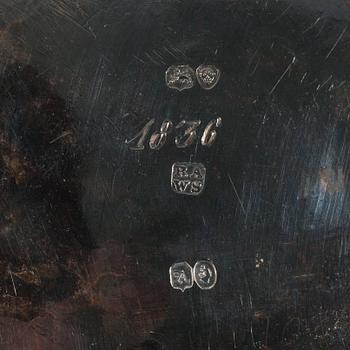 SOCKERSKÅL, silver, London 1836. Vikt 404,3 g.
