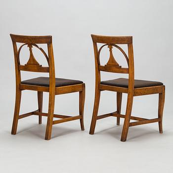 Six beech chairs from southern Jutland, Denmark, circa 1800.