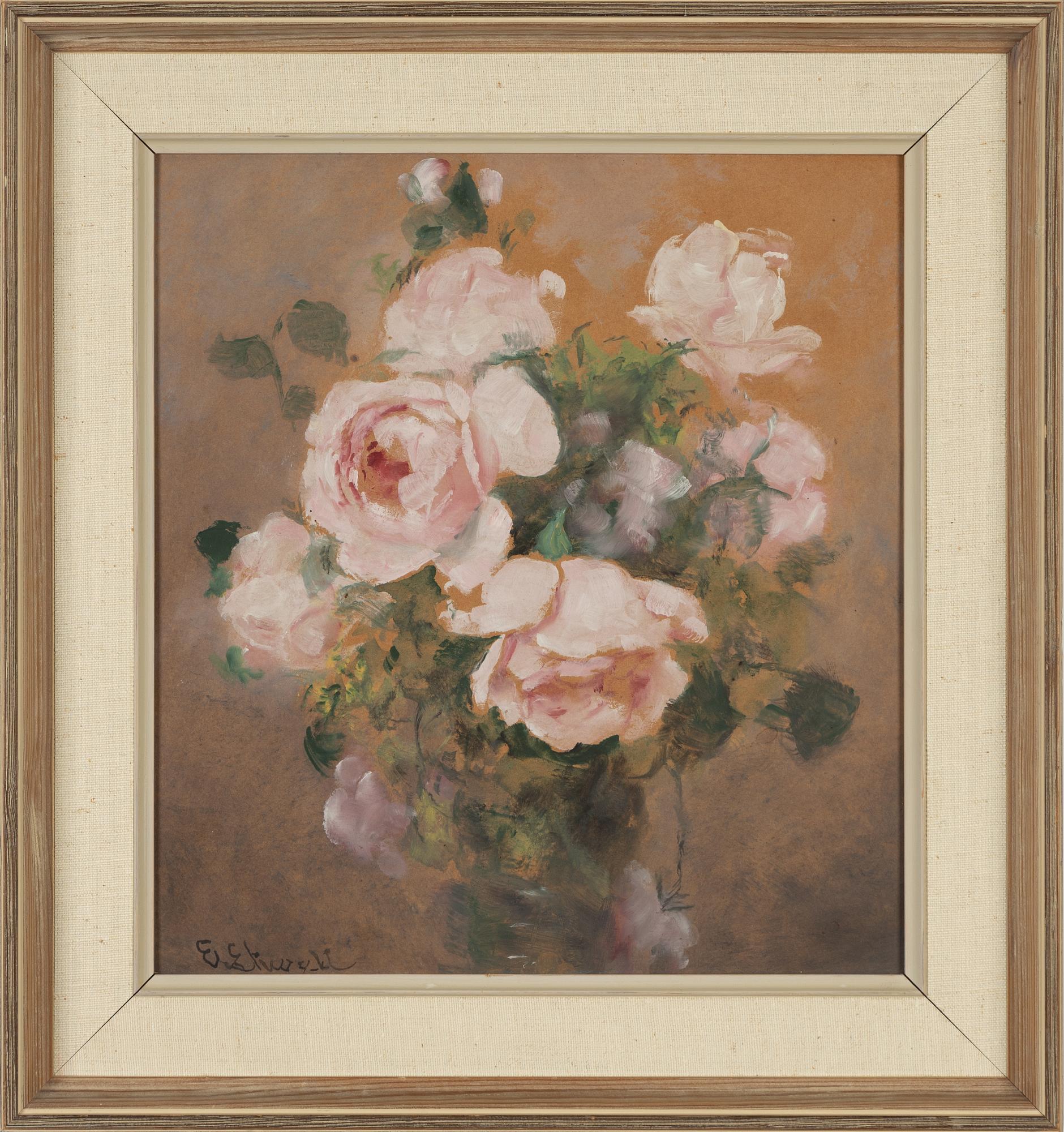 Emma Ekwall, oil on paper-panel, signed.