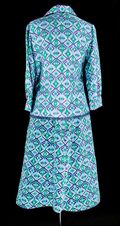 A 1970s two-piece ensemble consisting of blouse and skirt by Emilio Pucci.