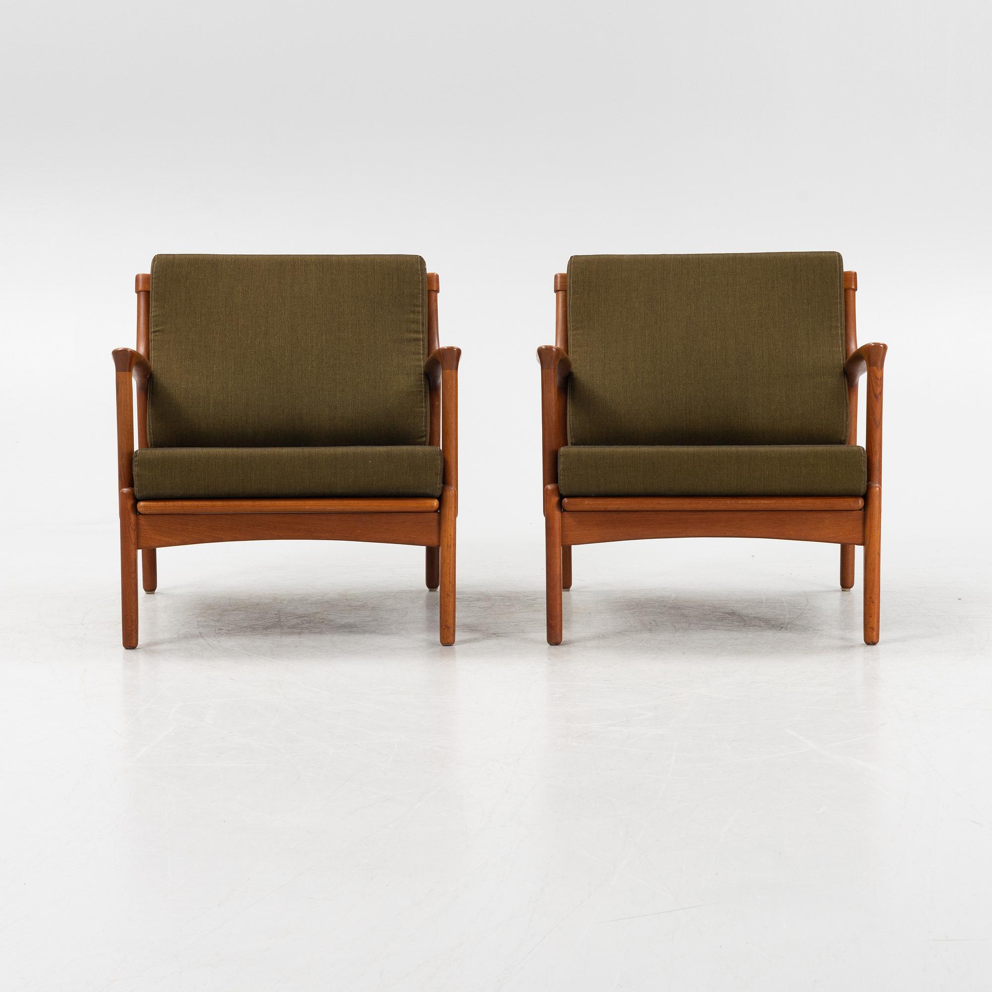 Bertil Fridhagen, a pair of 'Kuba' teak easy chairs, Bröderna Andersson, Ekenäs.
