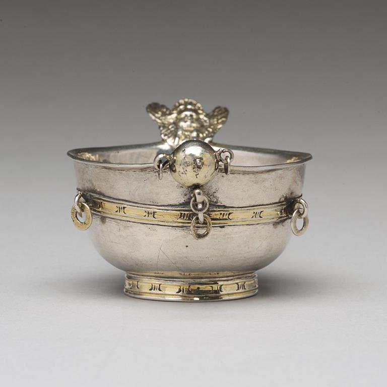 A Swedish 18th century parcel-gilt silver brandy-bowl, mark of Jöns Eriksson Ekman, Luleå 1770.