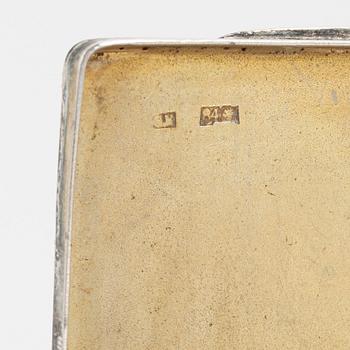 A Russian silver niello box, Moscow 1890.