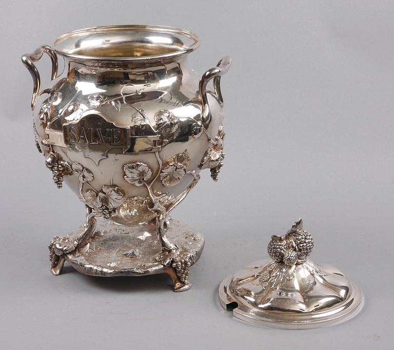 PUNCHTERRIN med LOCK, nysilver. Märkt WMF.