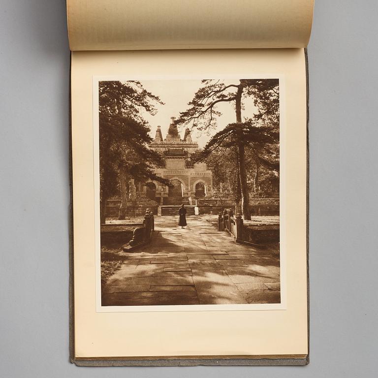 Two volumes of photo albums by Donald Mennie, 'Pictures of Peking', 1920.