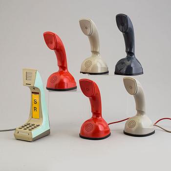 a set of six telephones by Ralp Lysell and GUstav Aring.