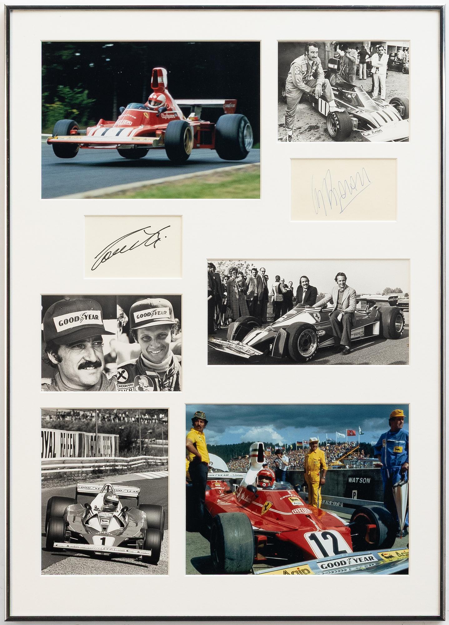Autographs, Niki Lauda and Clay Regazzoni.