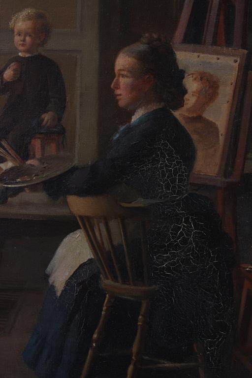 NICOLINE LINDHOLM, olja på duk, sign o dat 1876.