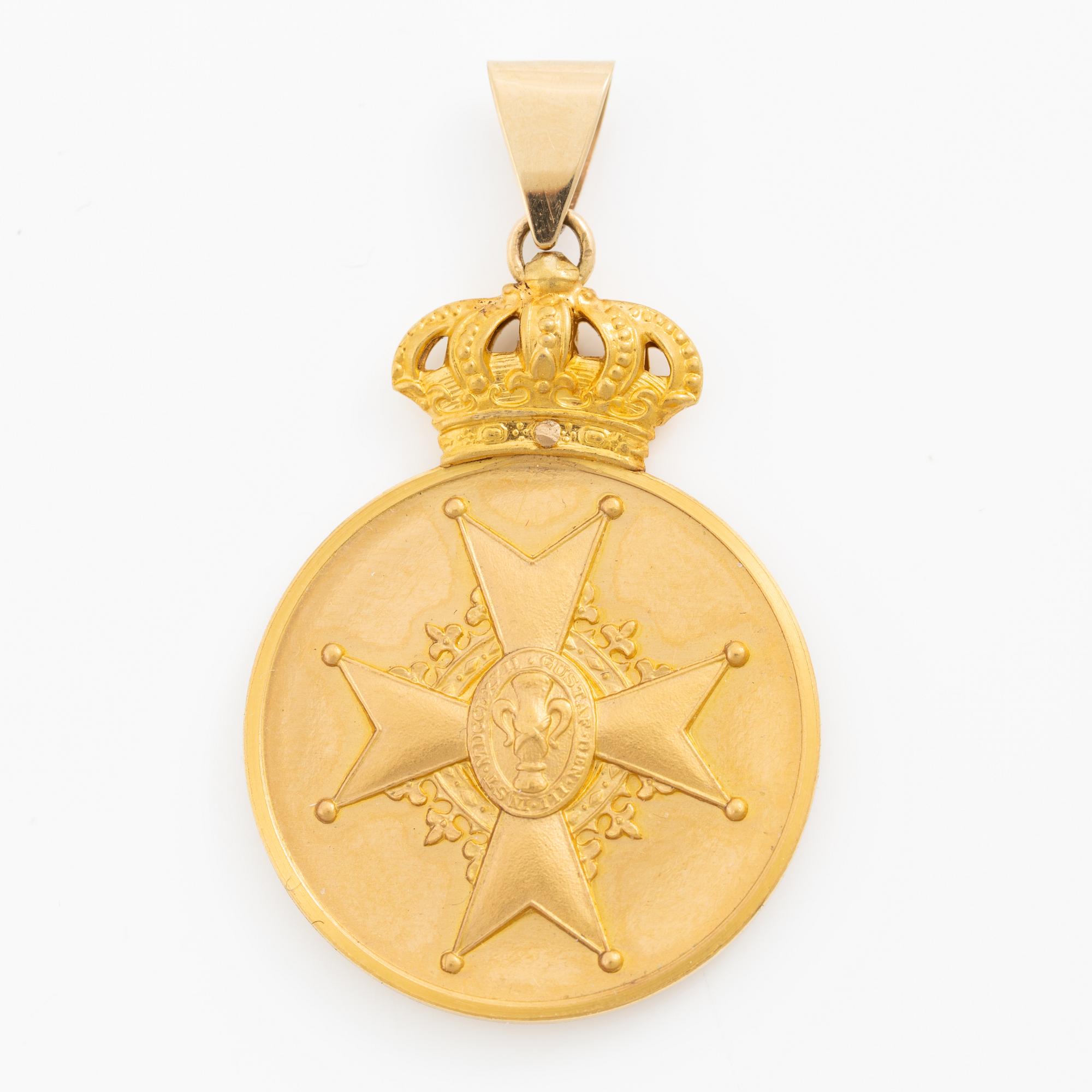 Vasamedaljen, i guld, 5:e storleken, MJV 1960.