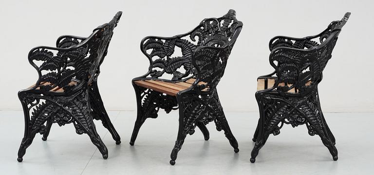 TRÄDGÅRDSSTOLAR, 3 st, 1900-tal.