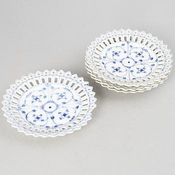 Service pieces, 13 pcs, porcelain, "Blue Fluted", Royal Copenhagen, Denmark.