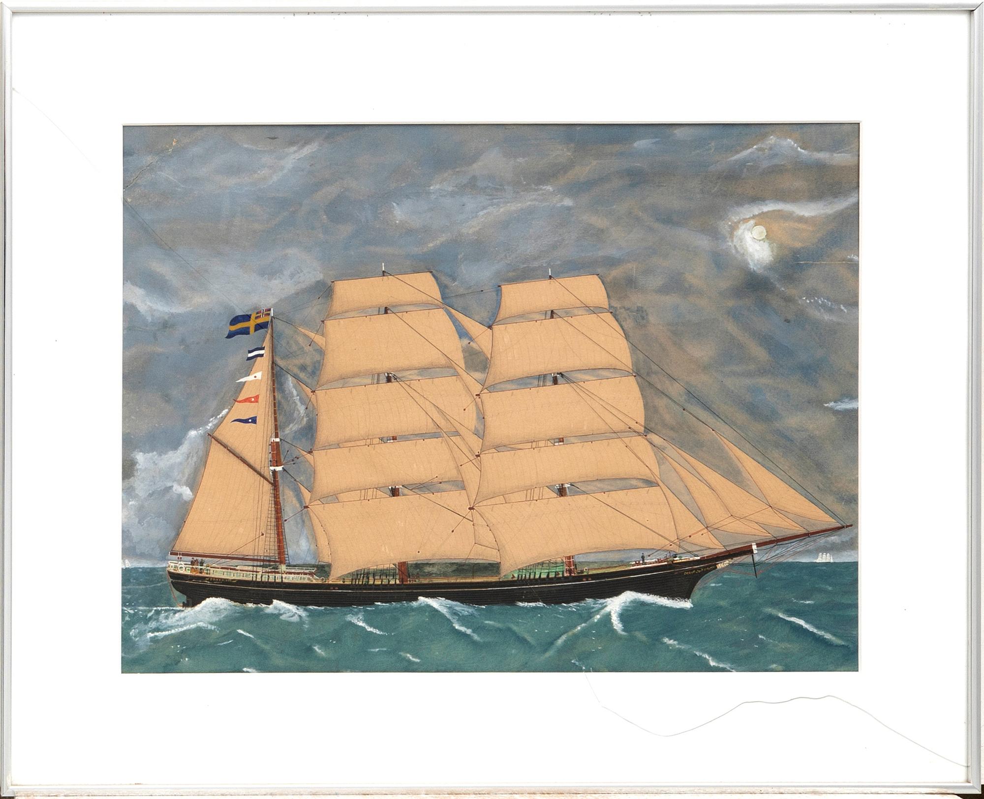 Okänd konstnär 1800/1900-tal , fartygsporträtt.