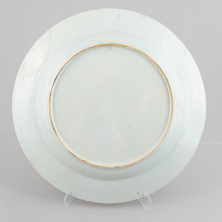 A large blue and white charger, Qing dynasty, Qianlong (1736-95).