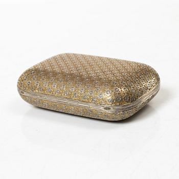 A Russian silver gilt coin purse, Sasikov, St Petersburg, late 19th century.