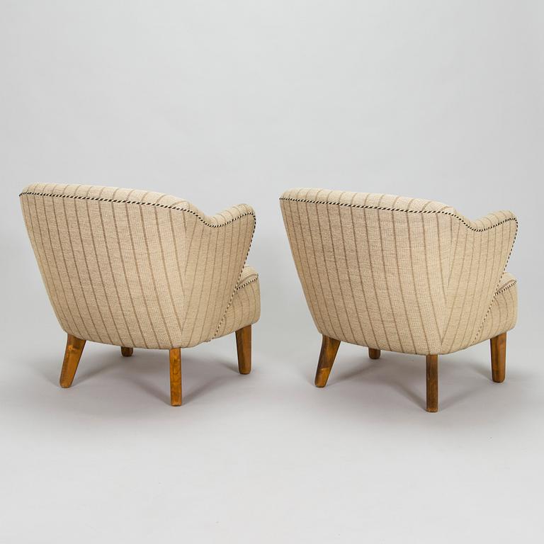 Flemming Lassen, fåtöljer, ett par, tillverkad av Asko 1952-1956.