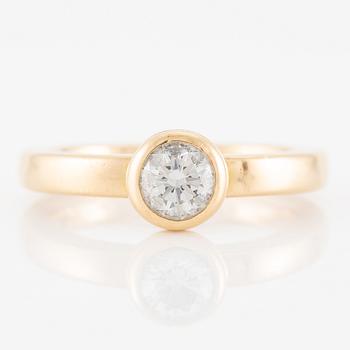 Ring, solitaire ring, Schalins, 18K gold with a brilliant-cut diamond.
