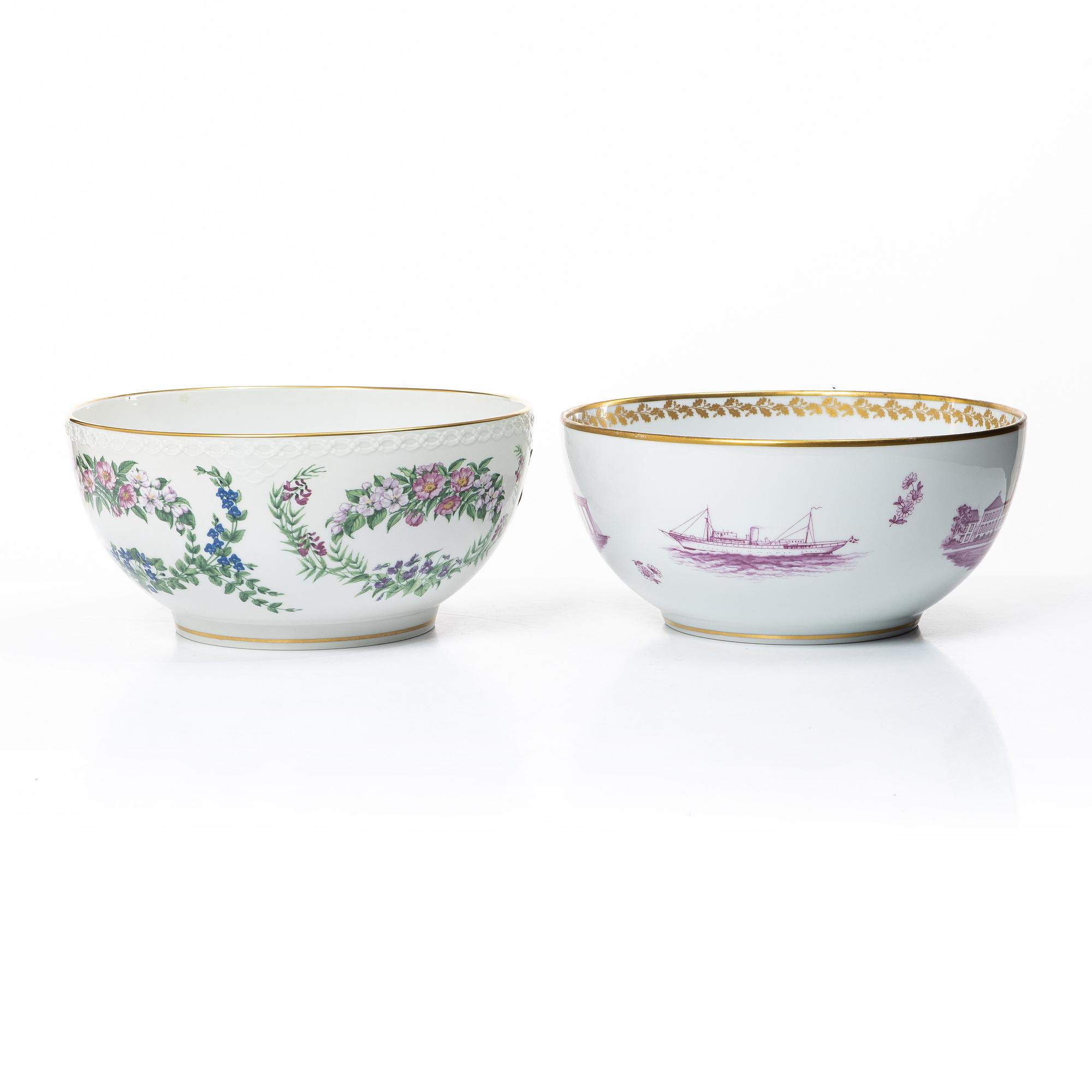 Royal Copenhagen, bålskålar, 2 st, porslin, Danmark.