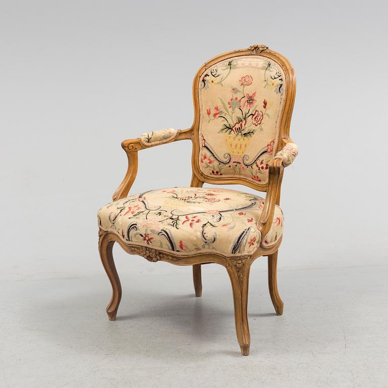 A mid 18th century rococo armchair.