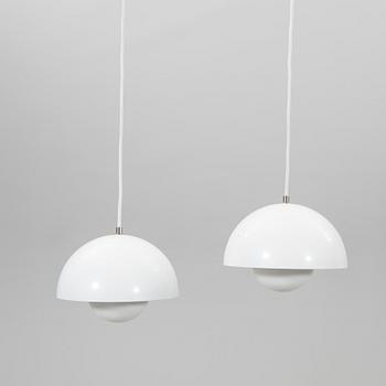 Verner Panton, a pair of "Flowerpot" ceiling pendants.