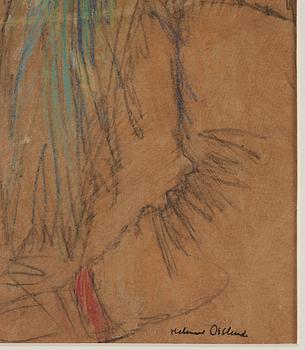 HELMER OSSLUND, mixed media on paper, signed Helmer Osslund.