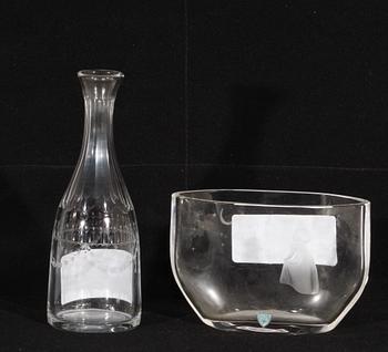 VAS samt KARAFF. Glas, bl.a. Orrefors. 