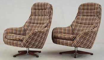 FÅTÖLJER, ett par, "Swefurn", Slättemöbler, 1970-tal.