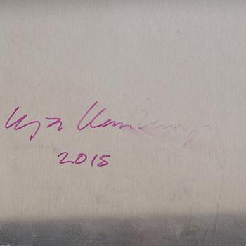 Ilja Karilampi, 'Ebony'. Signed and dated 2015 verso. Engraved aluminum 60 x 100 cm...