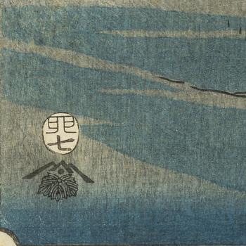 Ando Utagawa Hiroshige, Two woodblock prints, after.