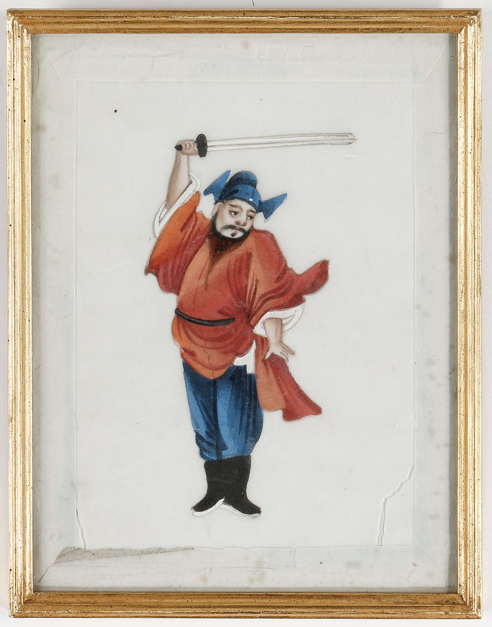 MÅLNINGAR, 7 st, akvarell och gouache på märgpapper, Kina, 1800-tal.
