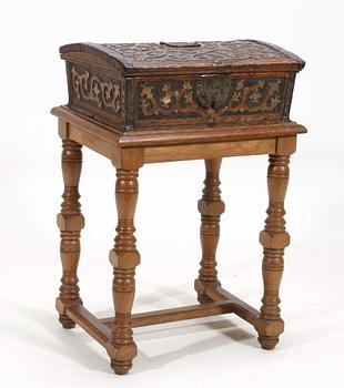 SKRIN MED BENSTÄLLNING, barock, dat 1751.