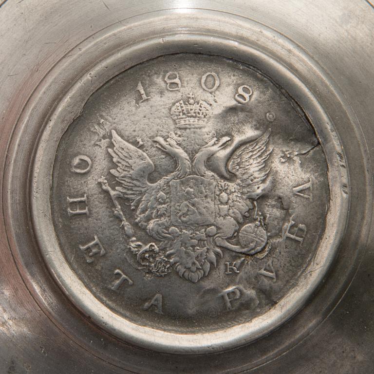 A FINNISH PEWTER TANKARD, Johan Lindblad, Turku 1861.