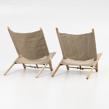 Ole Gjerløv-Knudsen, ‘OGK’ safari chairs, a pair, Skovshoved Møbelfabrik, Denmark.