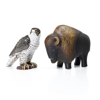 Lisa Larson, a 'Säl' and 'Utter' figurine, Gustavsberg for NK, Nordiska Kompaniet in collaboration with WWF.