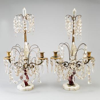 A PAIR OF EARLY 20TH CENTURY GIRANDOLES.