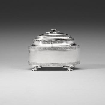 419. A Swedish 18th century silver sugar casket, Nils Tornberg, Linköping 1793.