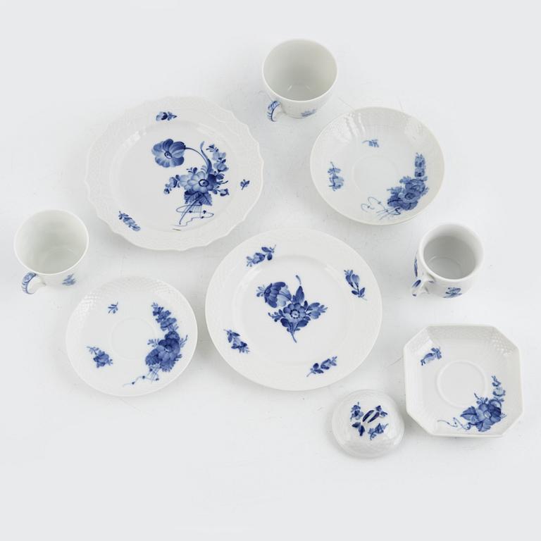 A 57-piece porcelain dinner service, "Blue Flower", royal Copenhagen, Denmark.