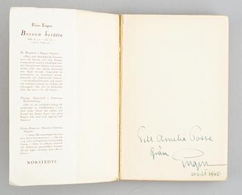 Böcker, 25 volymer. Parti dedikationsexemplar av Prins Wilhelm (8), prins Eugen (2) och Poul Bjerre (12).