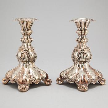 A pair of silver candlesticks from GAB, Stockholm, 1949.