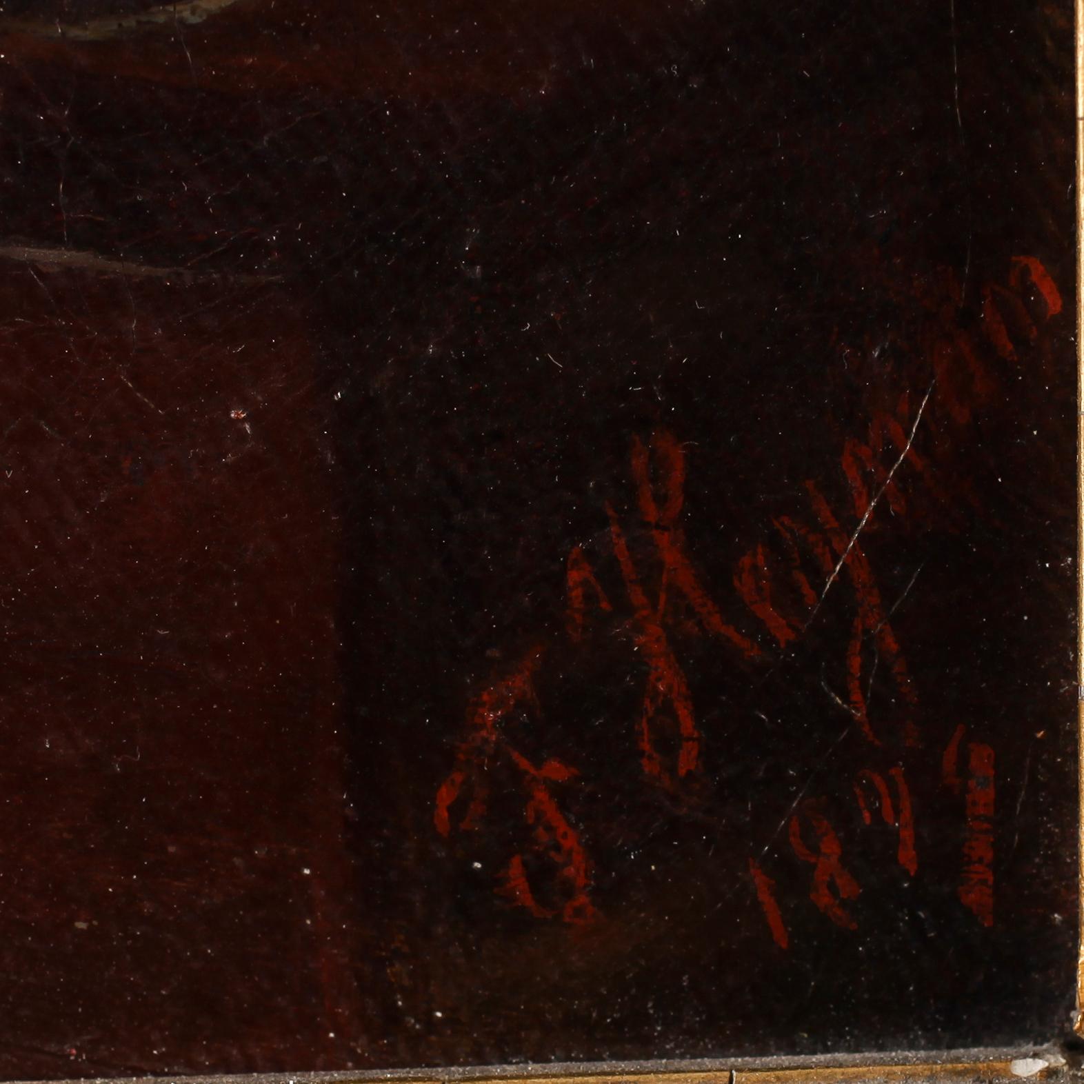 OKÄND KONSTNÄR, olja på duk, signerad F Hayman och daterad 1899.