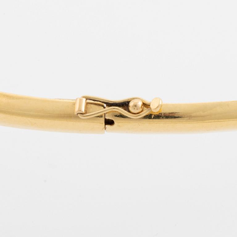 Collier 18K guld med fasettslipad kvarts och turmalin.