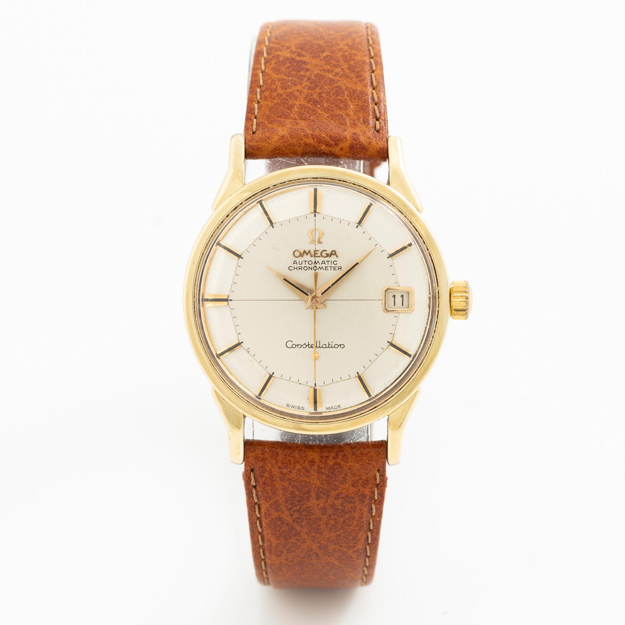 Omega, Constellation, Chronometer, "Pie-Pan", wristwatch, 34 mm.