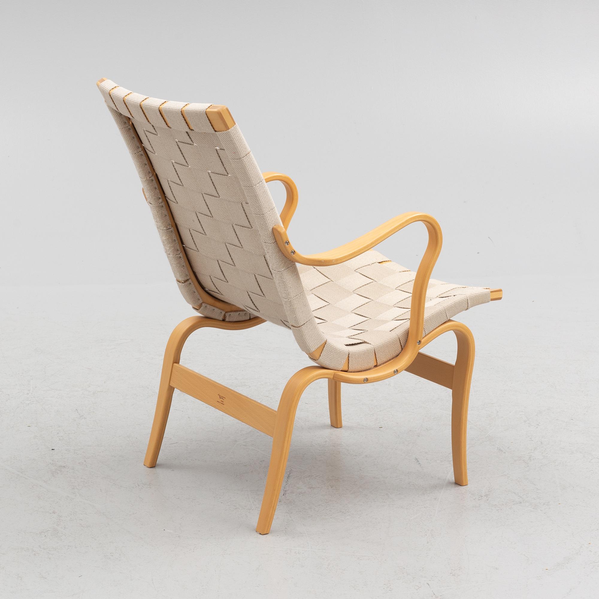 Bruno Mathsson, armchair, "Eva", Dux, late 20th century.
