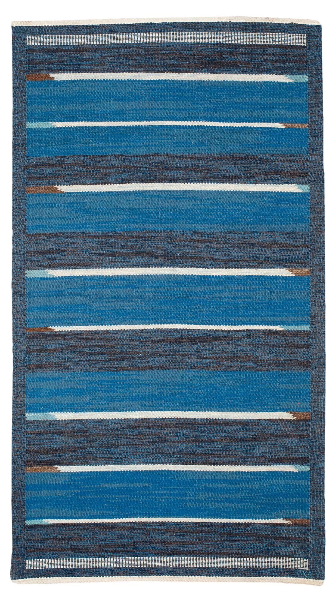 UTGÅR FELKATALGOSERIAT HUS - MATTA. Rölakan. 184,5 x 102,5 cm. Signerad KB. Sverige 1950-60-tal.