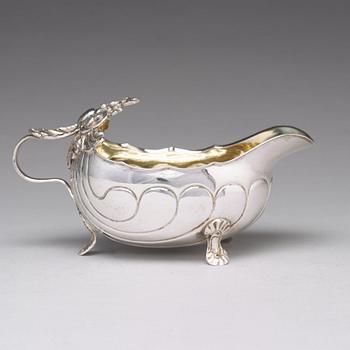 A Swedish 18th century parcel-gilt silver cream-jug, mark of Isac Sauer, Stockholm 1765.