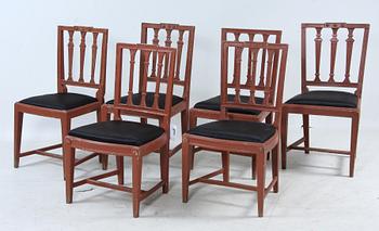 STOLAR, 6 st, gustavianska, 1800-tal.