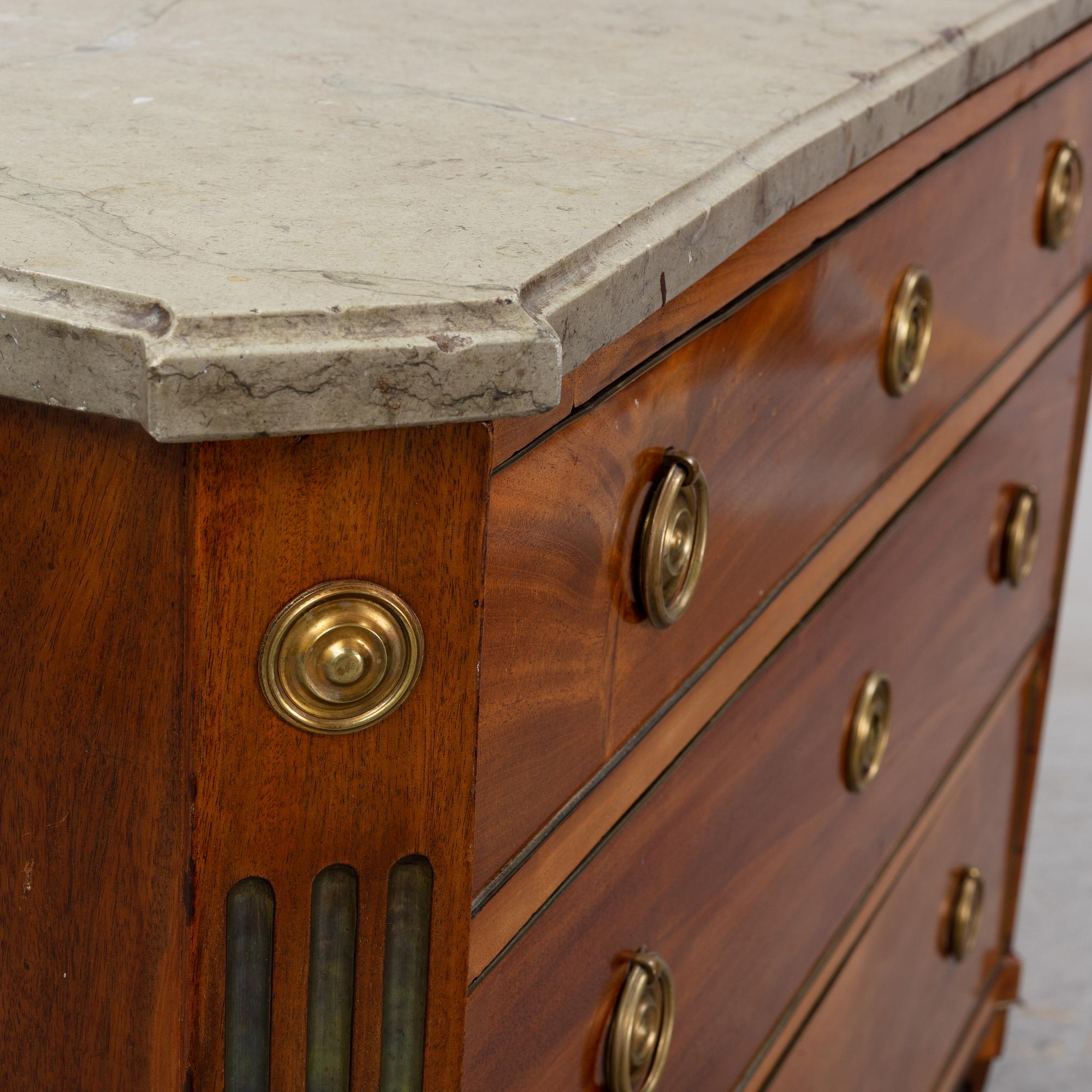 A late gustavian chest of drawers, Stockholm, late 18th century.